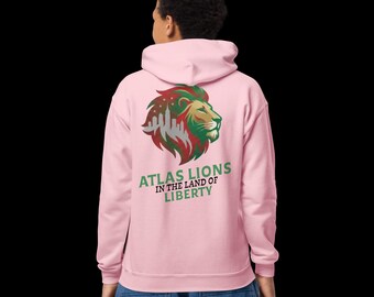 Marokko WK 2026 zware mix jeugdhoodie | Atlasleeuw in het land van vrijheid | Marokkaanse fan| Cadeau voor voetbalfans