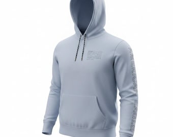 American Eagle Outfitters Logo 24/7 Vibes Logo Print Hoodie Light Blue - Medium