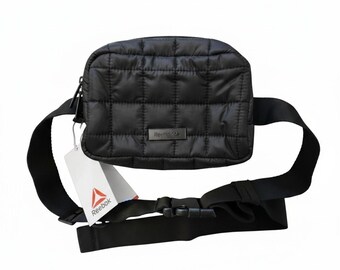Reebok Quilted Black Polyester Hiking Waist Pack Adjustable Lightweight Zip