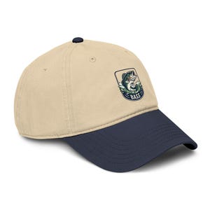 Bass Fishing Dad Hat - vintage pet met gewassen katoenen patch, relaxte pasvorm visserscadeau voor mannen, verstelbare baseballpet voor buiten