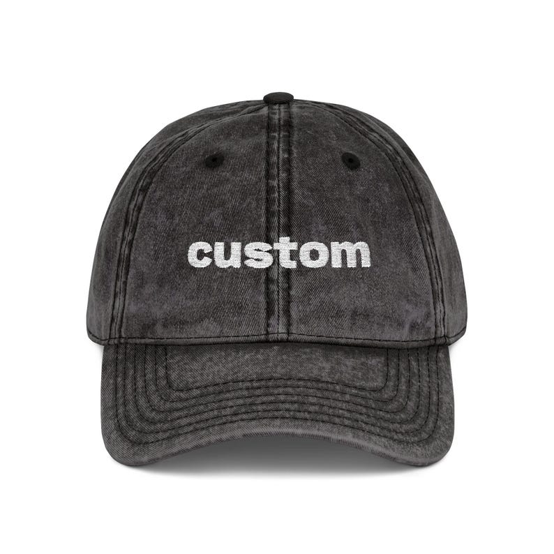 Op maat geborduurde baseballpet: hoed met gepersonaliseerde tekst, vintage gewassen katoen, verstelbare pasvorm, cadeau voor hem of haar afbeelding 2