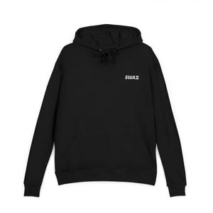 Minimalistische zwarte trui met capuchon: oversized streetwear-sweater, uniseks dagelijks comfort, casual cadeau voor hem of haar