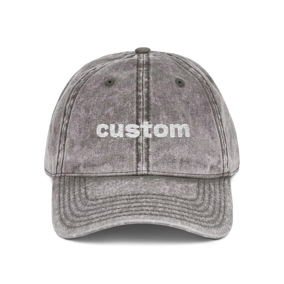 Custom Embroidered Baseball Cap — Personalized Text Hat, Vintage Washed Cotton, Adjustable Fit, Gift for Him or Her