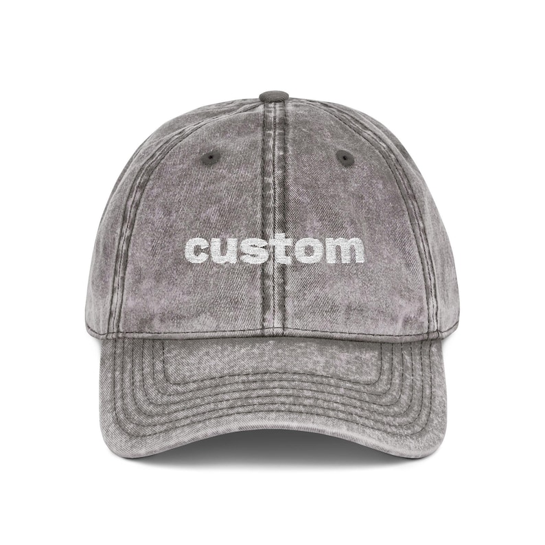 custom text washed hat/customise text on hat for him or her gift