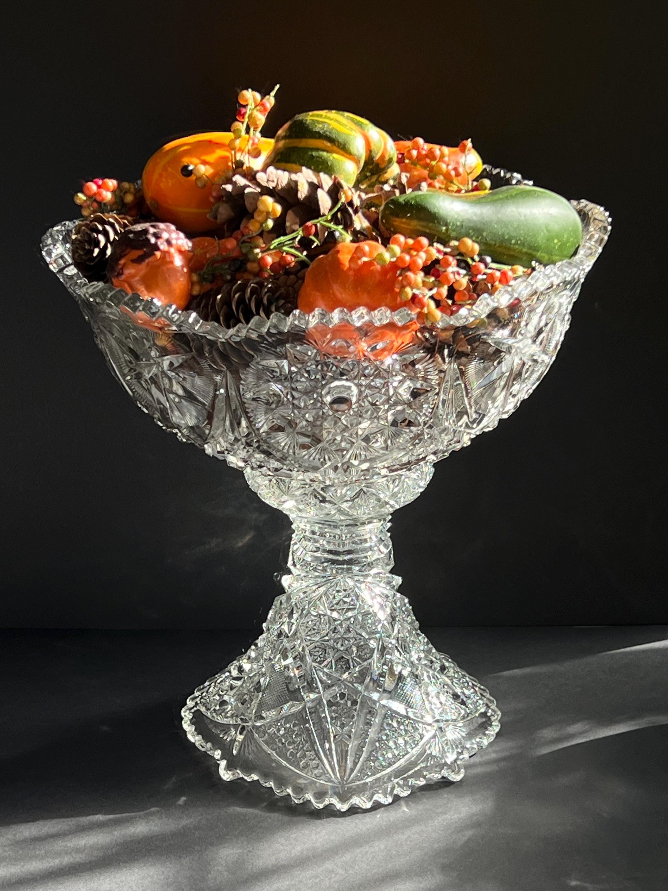 Vintage Cut Glass Punch Bowls - Etsy