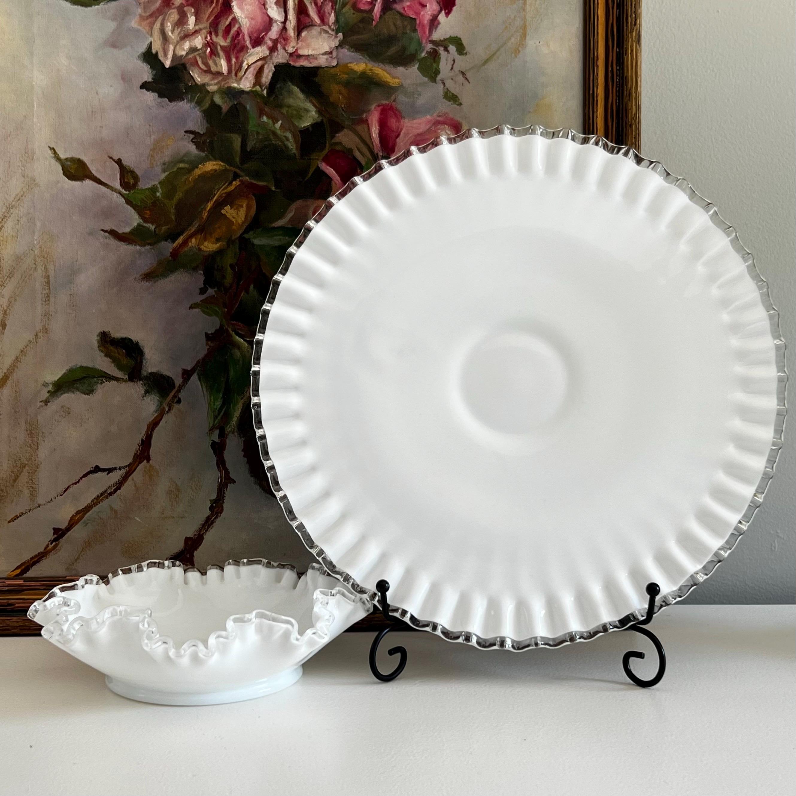 Fenton Silver Crest Plate Set - Etsy