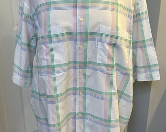 Vintage 90s Levi's Silver Label BIG E Plaid Shirt Mens Large Pastel Streetwear