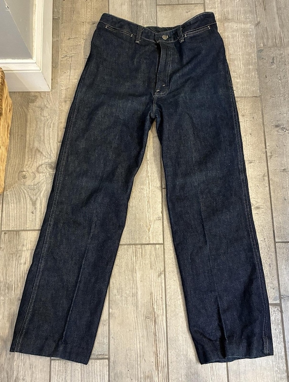 Oscar de la Renta, Vtg 70s Oscar de la Renta Collectibles High Rise Straight Leg Jeans Dark Wash 4