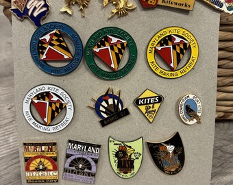 Vintage 90s Maryland Kite Society & M.A.S.K.C. Enamel Pin Collection