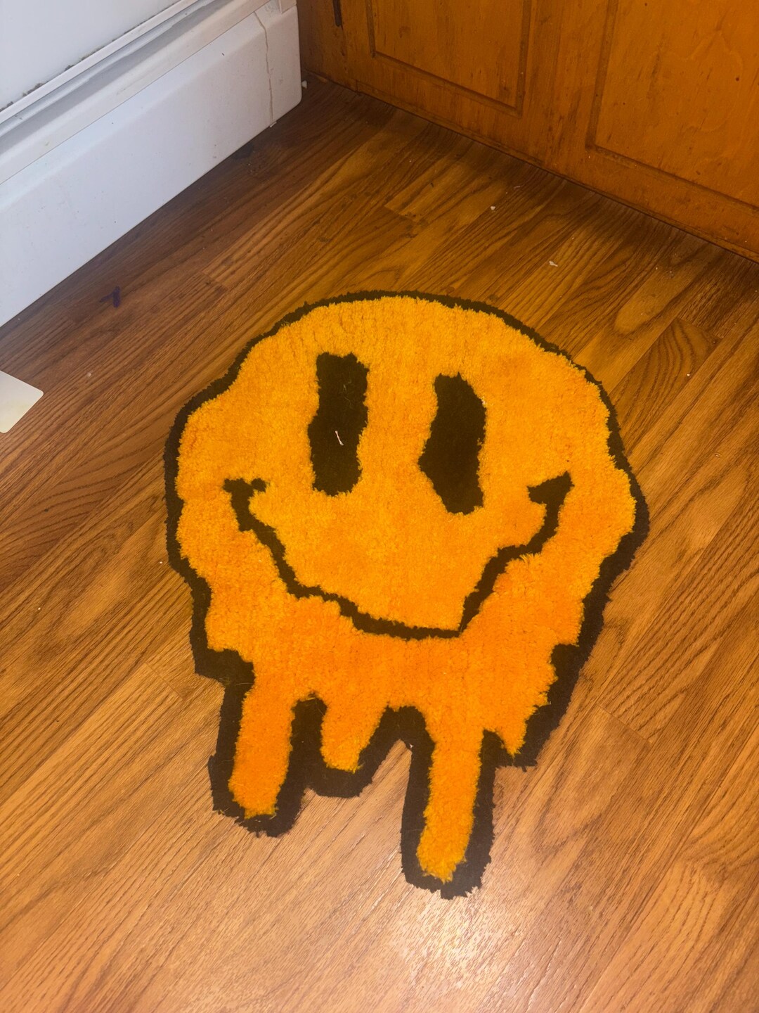 Drippy Face Rug Dripping Smiley Face Rug - Etsy