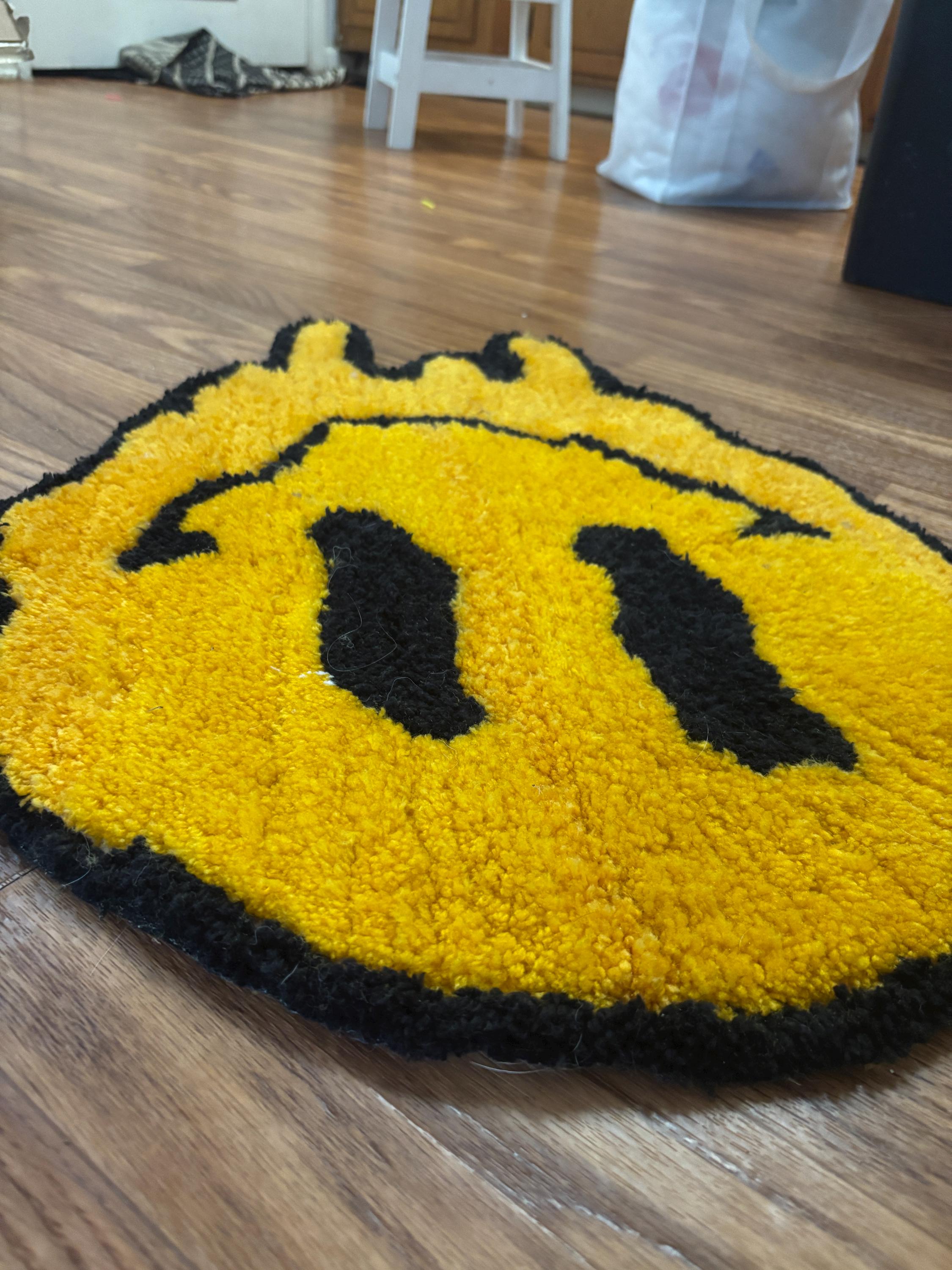 Drippy Face Rug Dripping Smiley Face Rug - Etsy
