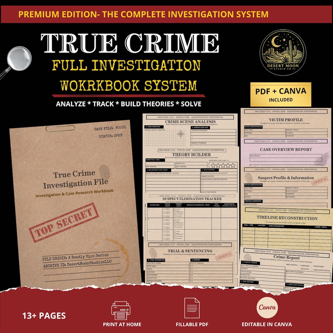 True Crime Investigation Workpage System | Case File Tracker, Theory ...