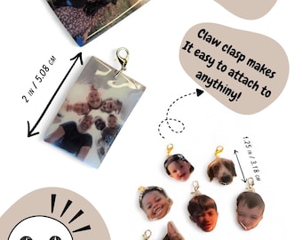 Shrinky Dink photo charm for keychains, purse charms, jewelry, and more