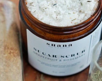 Peeling do ciała Grejpfrut Rozmaryn z 4 olejkami i witaminą E 16 uncji | 4 uncje