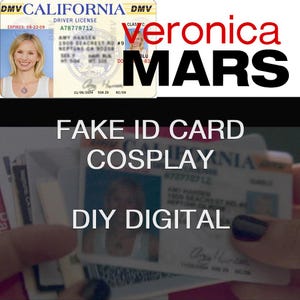 Veronica Mars Fake ID Card Replica - digital - à imprimer - DIY - Cosplay - Scrapbooking