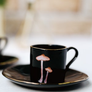 Pink mushroom cup and saucer