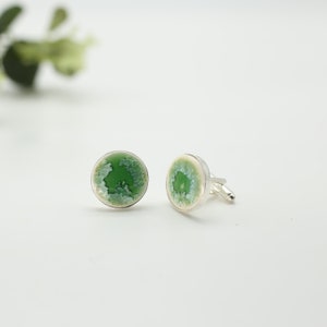 ceramic cufflinks, porcelain &#39; Soft Green&#39;