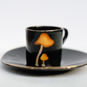 Mushroom espresso cup & saucer