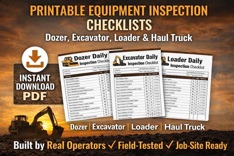 Loader Daily Inspection Checklist | Heavy Equipment Pre Shift Form ...