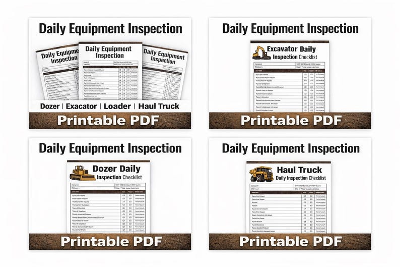 Loader Daily Inspection Checklist | Heavy Equipment Pre Shift Form ...