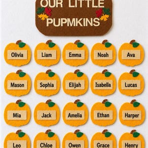 Felt Pumpkin Classroom Decor | Custom Student Names for Bulletin Board, Classroom Crafts and Activities