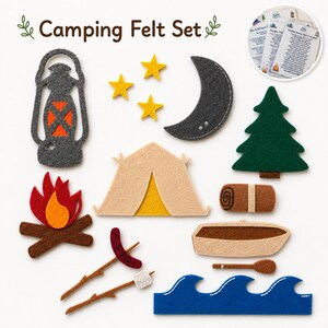 Camping Felt Story Set | Summer Flannel Board Play, Campfire, Early Learning Resource