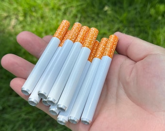 10pcs Cigarette Shaped One Hitter Set, 3.25 inch Portable Durable Metal Accessories Kit