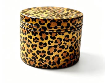 2.5 Inch Leopard Print Grinder, Zinc Alloy Herb Crusher, Wild Elegance Style
