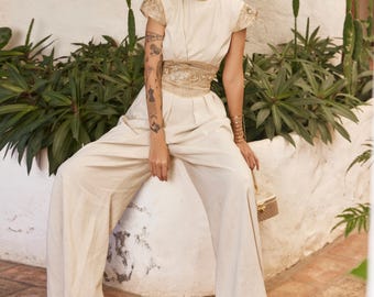 Embroidered Gold Corset Belt: Northern Thai Handwoven Textiles, Custom Tailored Waist Accessory