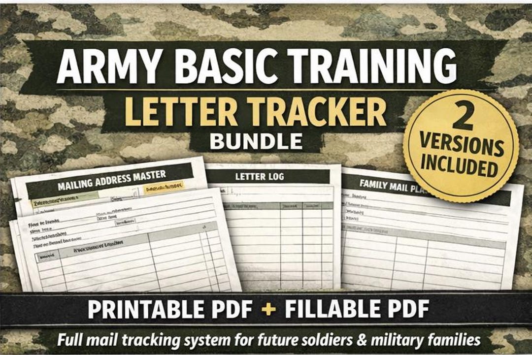 Army Basic Training Letter Tracker Printable | Recruit Address Book PDF ...