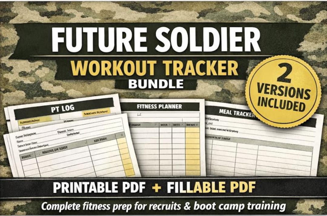 Future Soldier Workout Tracker Printable | Army Basic Training Fitness ...