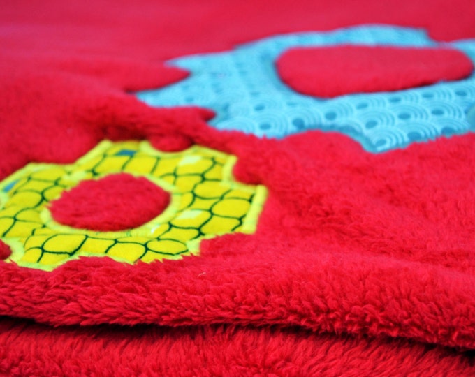 Red Space Robot Baby Blanket Fleece Baby Blanket Baby Etsy