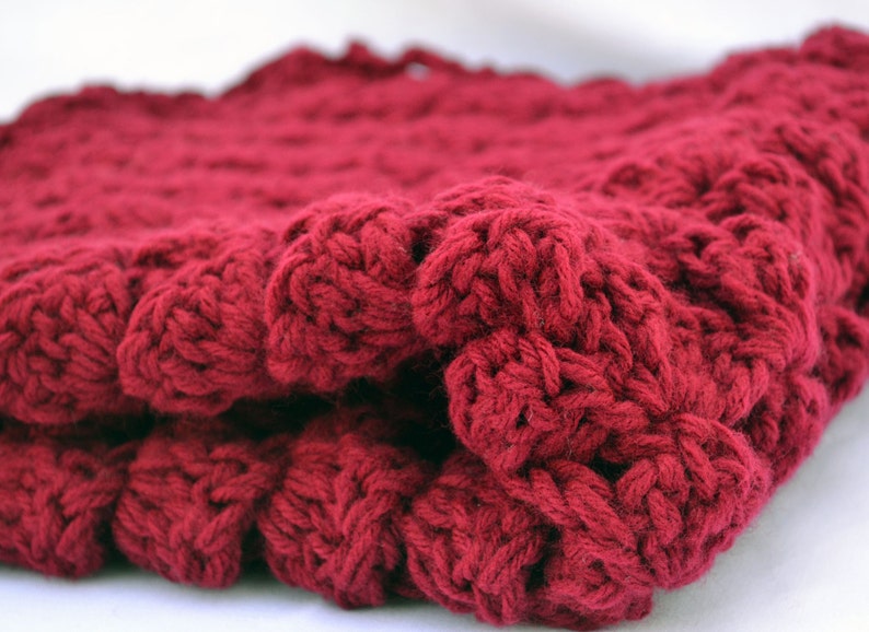 Double Strand Burgandy Crochet Baby Blanket Textured Photo - Etsy