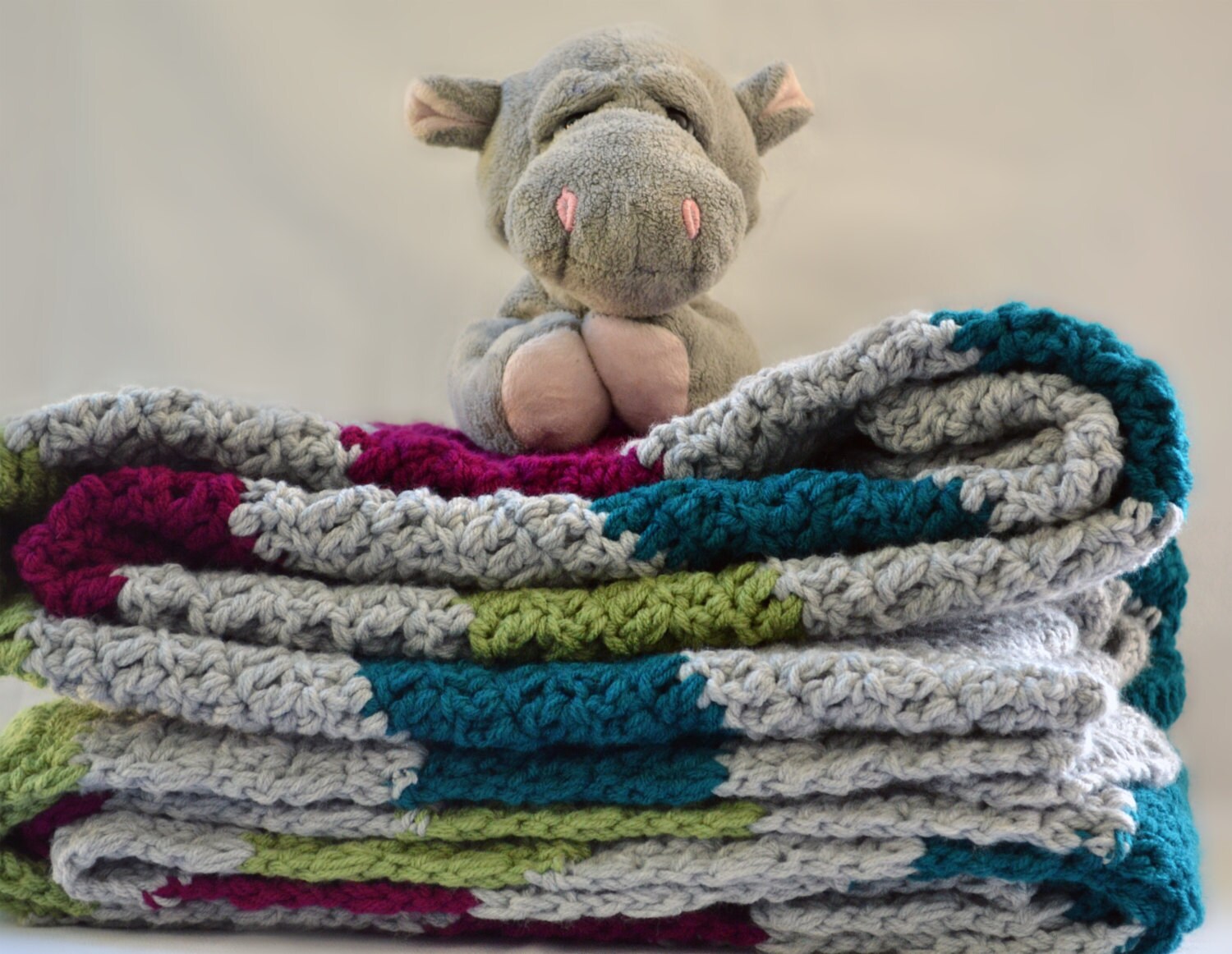 Large chevron blanket double thick crochet blanket crochet Etsy