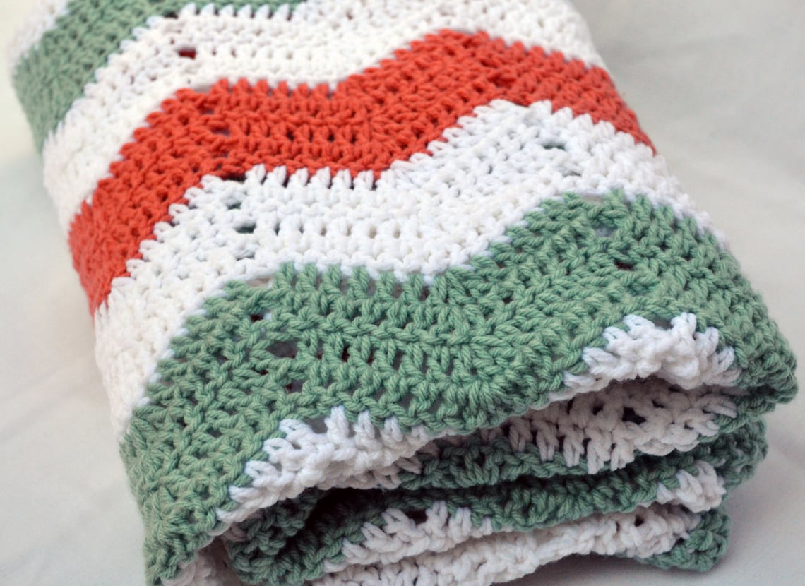 Queen Size Large Chevron Crochet Blanket Crochet Afghan Etsy