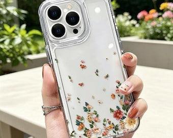 Clear Floral iPhone Case: Shockproof Silicone with Transparent Flower Design