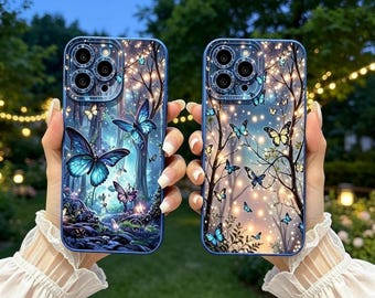 Glow Butterfly iPhone Case: Shockproof Luminous Cover for iPhone 17-14