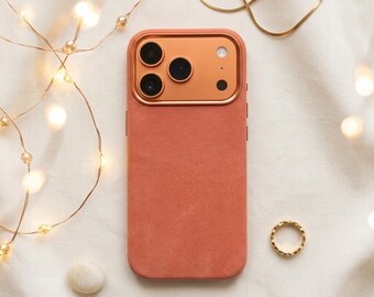 Luxury Fiber Leather iPhone Case, Shockproof Matte Anti-Fingerprint Slim Protective Phone Case Cover