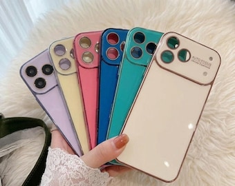 Glossy Tempered Glass iPhone Case, Shockproof Bumper Camera Protect Cover