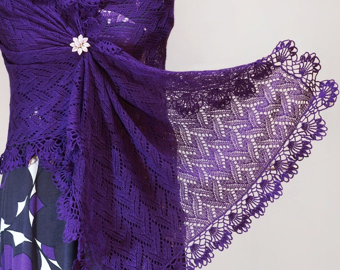 ROSALIE Lace Stole (PDF) Knitting Instructions Crochet Lace