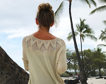 HAWAII Blouse (PDF) Pullover Knitting Pattern