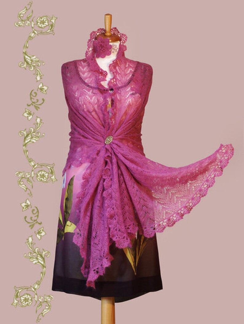 WOOD FAIRY Lace stole PDF Knitting Pattern image 5