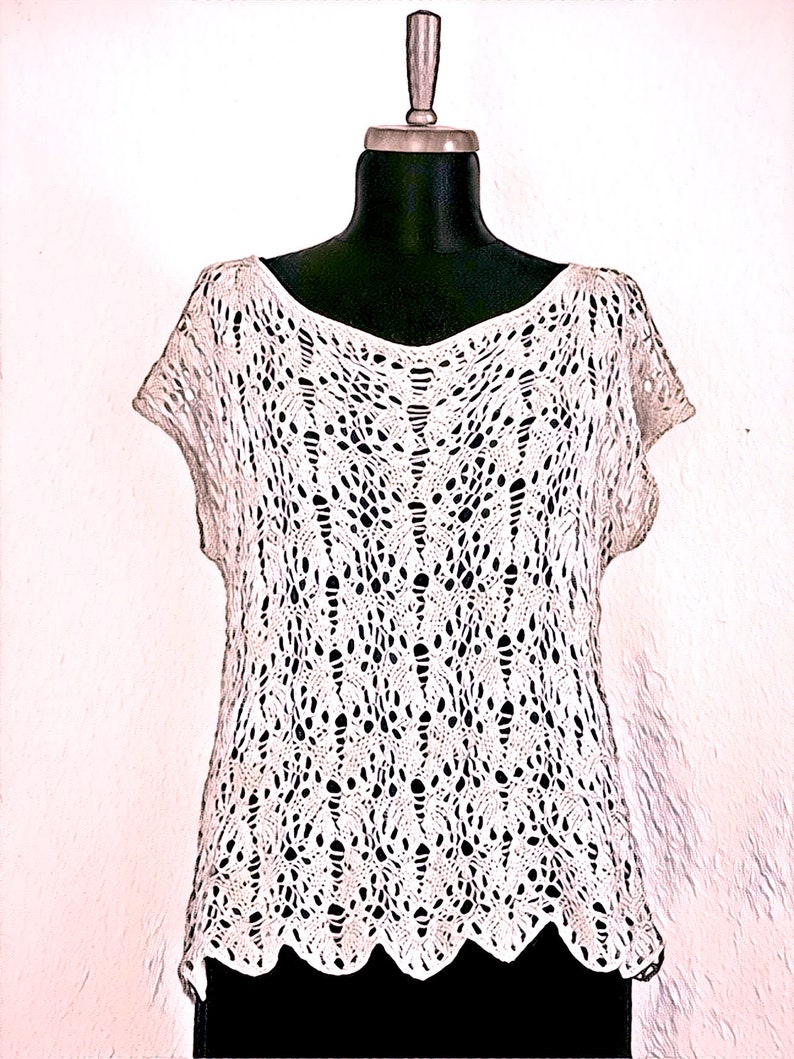 LOTUS Lacy Summertop Knitting Pattern PDF image 9