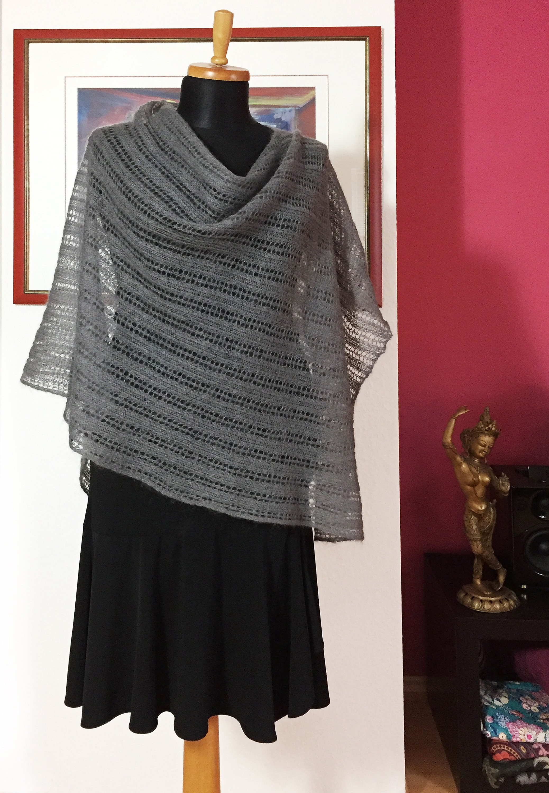 REBECCA Ajourmuster Poncho Anleitung -