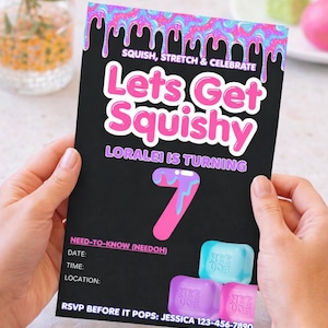 Invitation d'anniversaire Needoh Squishy pour filles