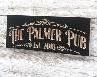 Personalised Bar Sign Garden Plaque Any Name Gift Bar Pub Backyard Bar Sign 32