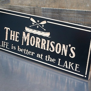 Sign For Lake House Cabin Sign Lakehouse Sign Lodge Decor Custom Lake House Signs Benchmark Signs TK-B
