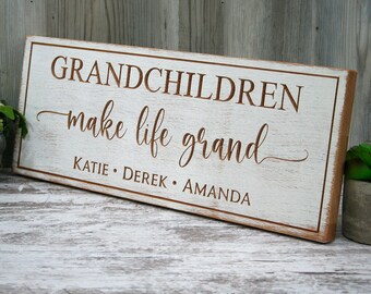 Welcome To Nana And Papa's Where Cousins Become Friends For Grandparents Grandkids Sign Nana And Papa's Rustic Sign Wooden Signs; GM9-K