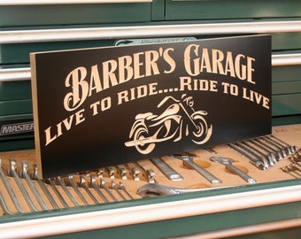 Motorcycle Gift; Custom Bar Sign; Carved Wooden Garage Decor; Biker Man Cave; Full Throttle Birthday Present Harley Rider Gifts; BJ-B