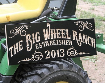 Anniversary Gift; Personalized Family Farm Sign; Custom Established Farmhouse Plaque; Rustic Homestead Decor; Country Wall Art; BW2-B/D